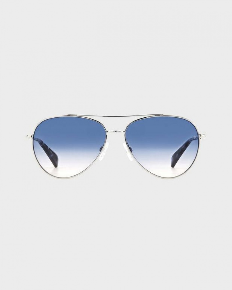 Rag & Bone Leslie Aviator Sonnenbrille Damen Palladium | 053419-FVH