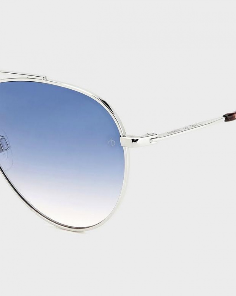 Rag & Bone Leslie Aviator Sonnenbrille Damen Palladium | 053419-FVH