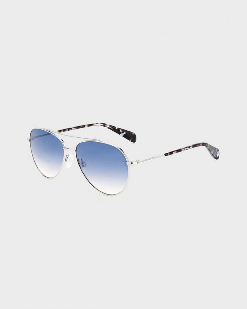 Rag & Bone Leslie Aviator Sonnenbrille Damen Palladium | 053419-FVH