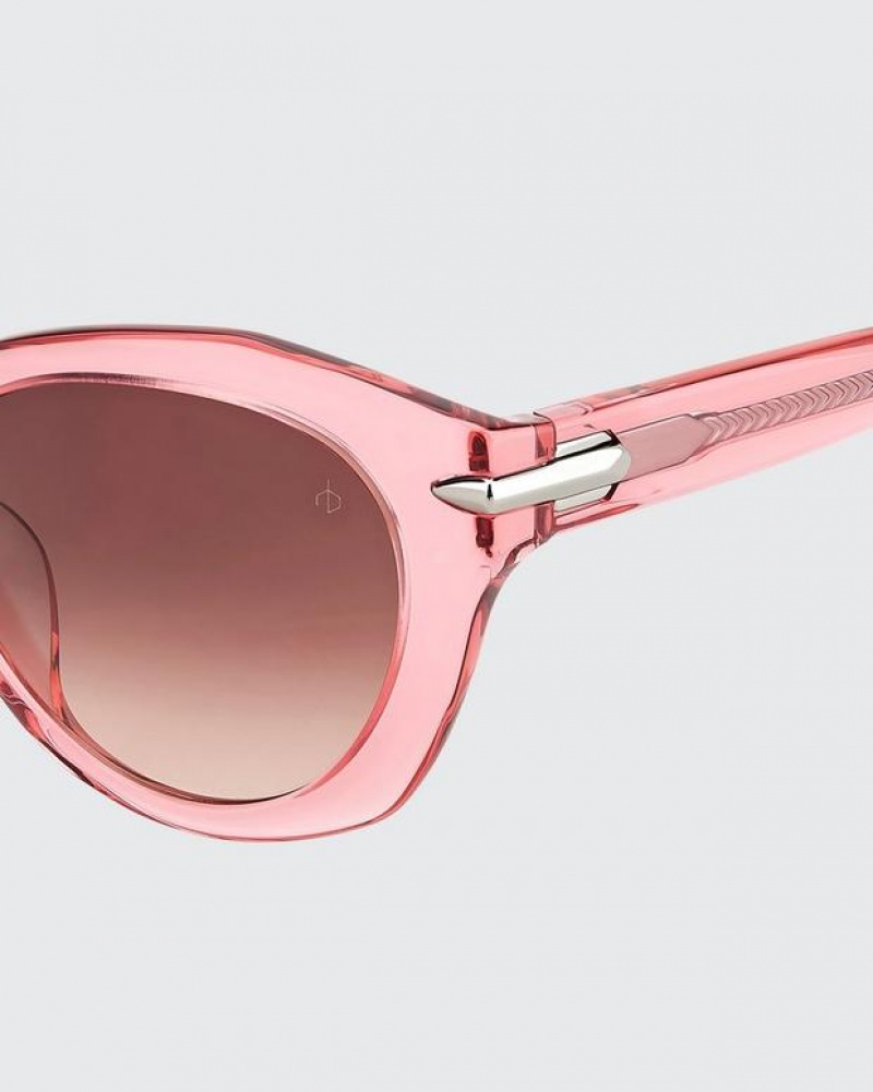 Rag & Bone Lily Square Sonnenbrille Damen Rosa | 364251-PWY