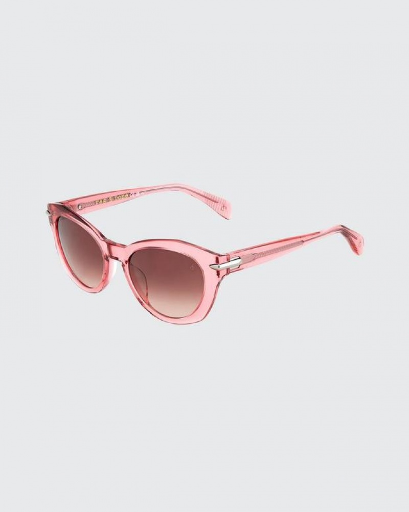 Rag & Bone Lily Square Sonnenbrille Damen Rosa | 364251-PWY