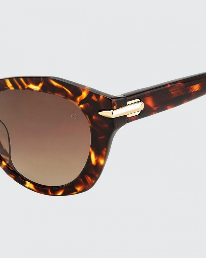 Rag & Bone Lily Square Sonnenbrille Damen Havana | 527680-FNO