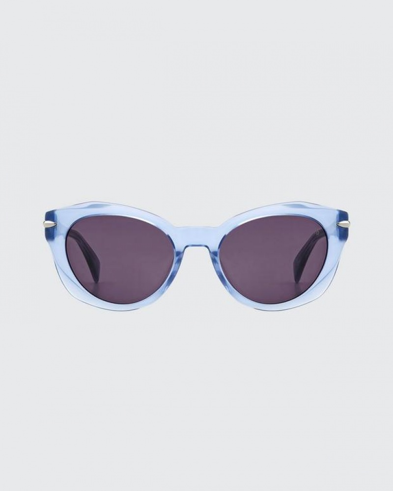 Rag & Bone Lily Square Sonnenbrille Damen Blau | 217463-PVF