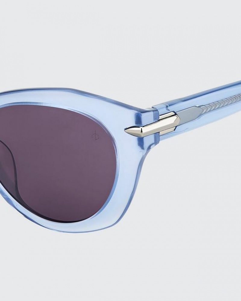 Rag & Bone Lily Square Sonnenbrille Damen Blau | 217463-PVF