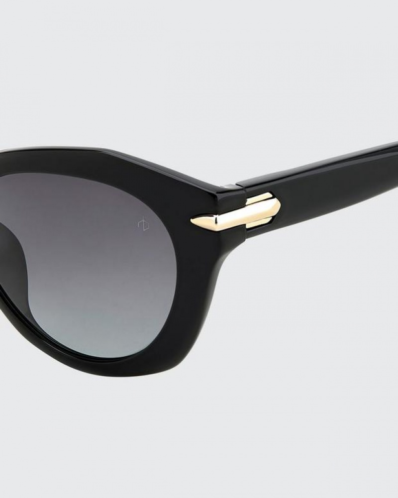 Rag & Bone Lily Square Sonnenbrille Damen Schwarz | 537691-UPY