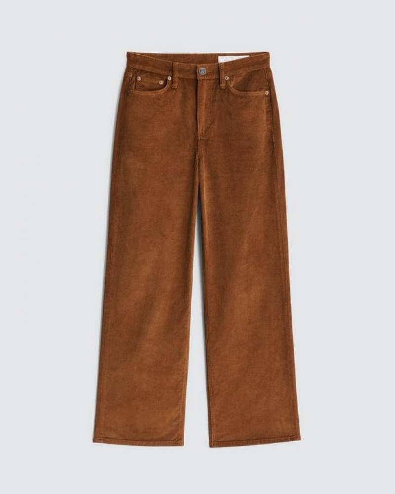 Rag & Bone Logan Corduroy Weite-Leg Mid-Rise Vintage Stretch Hose Damen Gold | 526401-JIR