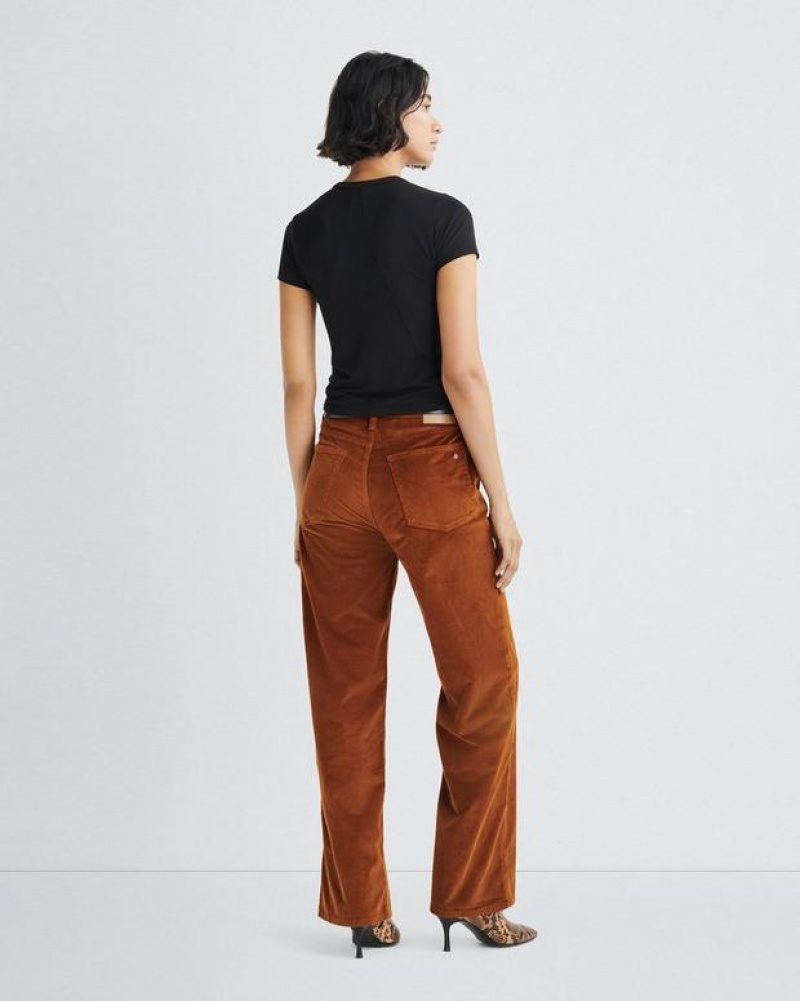 Rag & Bone Logan Corduroy Weite-Leg Mid-Rise Vintage Stretch Hose Damen Gold | 526401-JIR