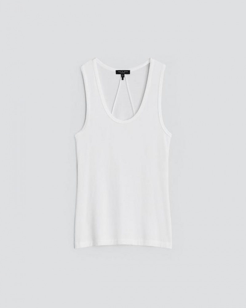 Rag & Bone Luca Tank Modal T-Shirt Damen Weiß | 134789-YLW