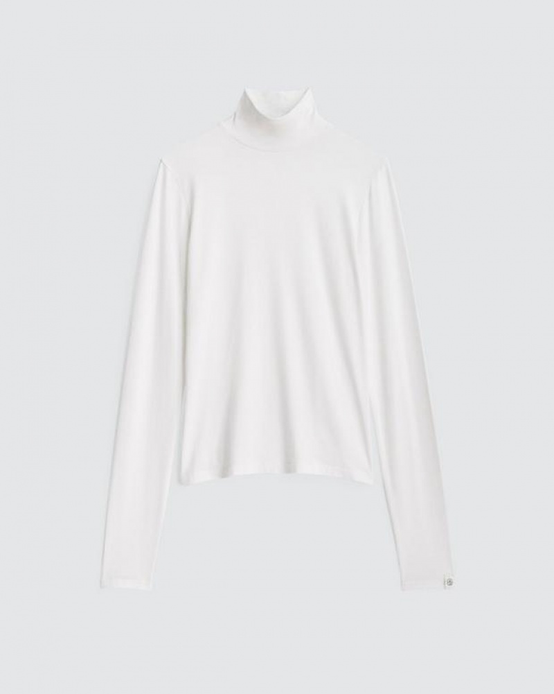 Rag & Bone Luca Turtleneck Modal T-Shirt Damen Weiß | 159862-RJD