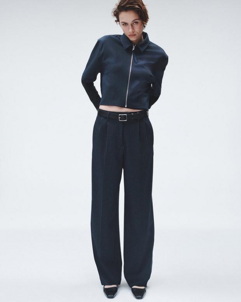 Rag & Bone Marianne Ponte Relaxed Fit Hose Damen Navy | 428673-LCA