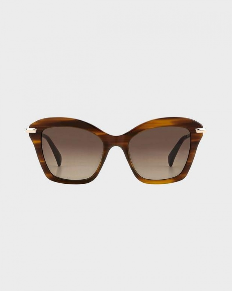 Rag & Bone Marsha Cat Eye Sonnenbrille Damen Braun | 560391-JKD