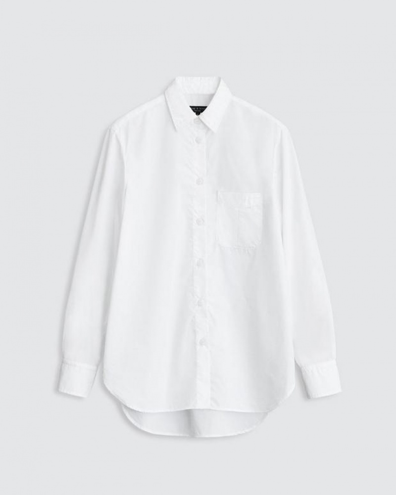 Rag & Bone Maxine Baumwoll Poplin Klassische Fit Button Down Oberteile Damen Weiß | 523671-VXU