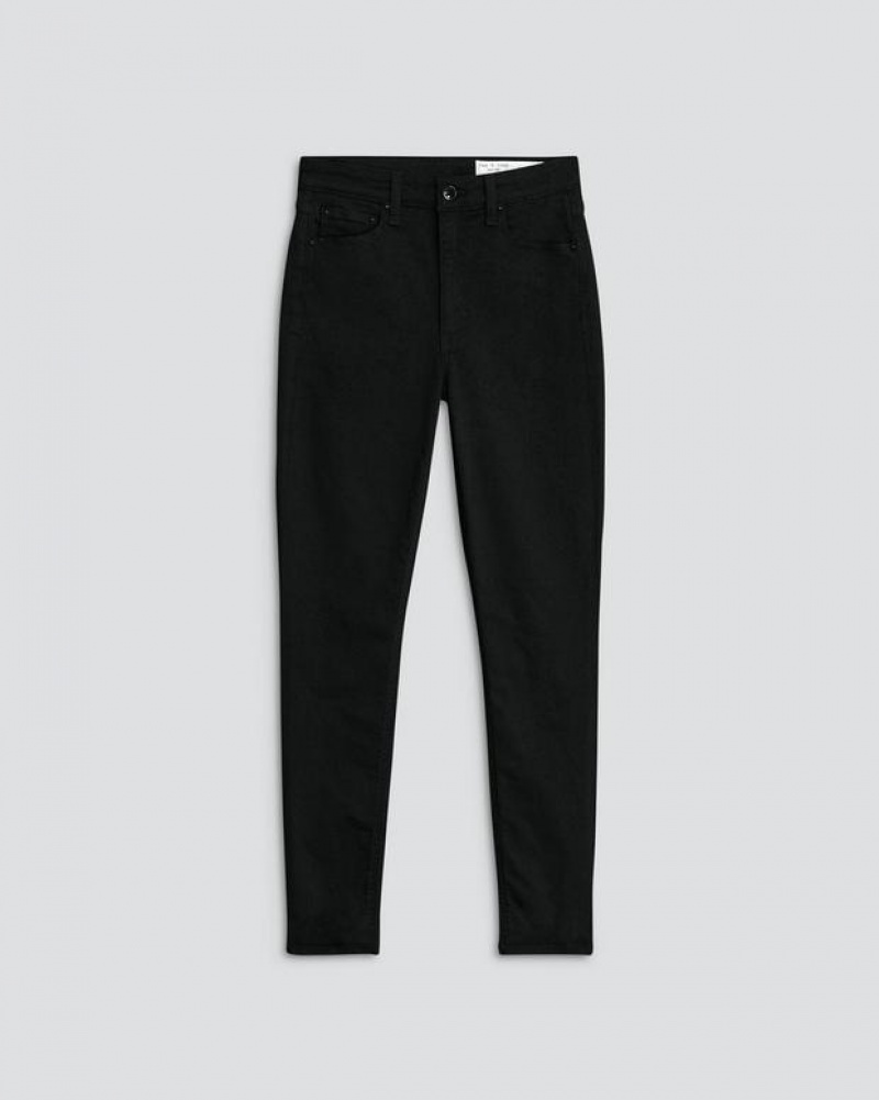 Rag & Bone Nina Schlank High-Rise Stretch Jeans Damen Schwarz | 195387-VNB