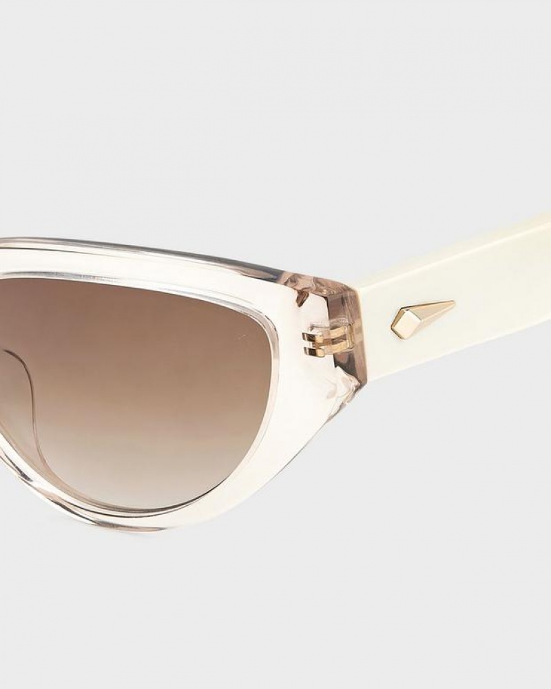 Rag & Bone Ola Butterfly Sonnenbrille Damen Beige | 962705-MGA