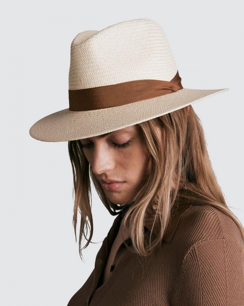 Rag & Bone Panama Straw Hüte Damen Beige | 974168-ZYO