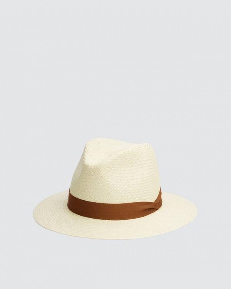 Rag & Bone Panama Straw Hüte Damen Beige | 974168-ZYO