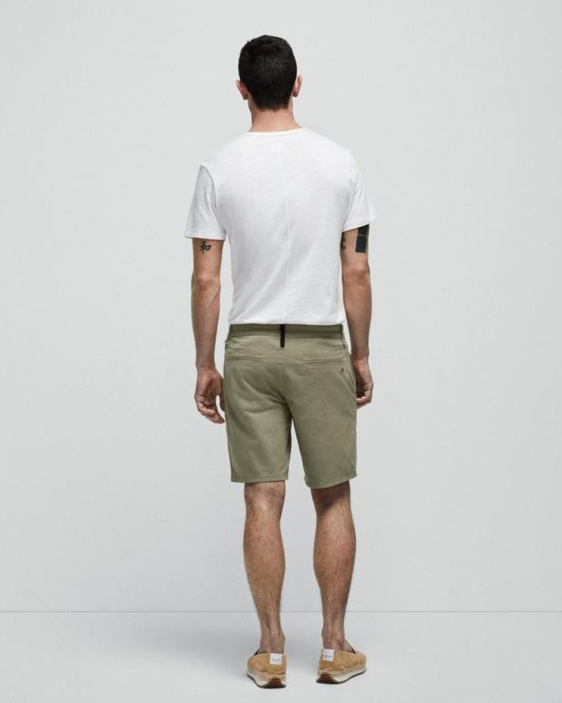 Rag & Bone Perry Baumwoll Stretch Twill Slim Fit Kurze Hose Herren Pale Army | 346287-YCA