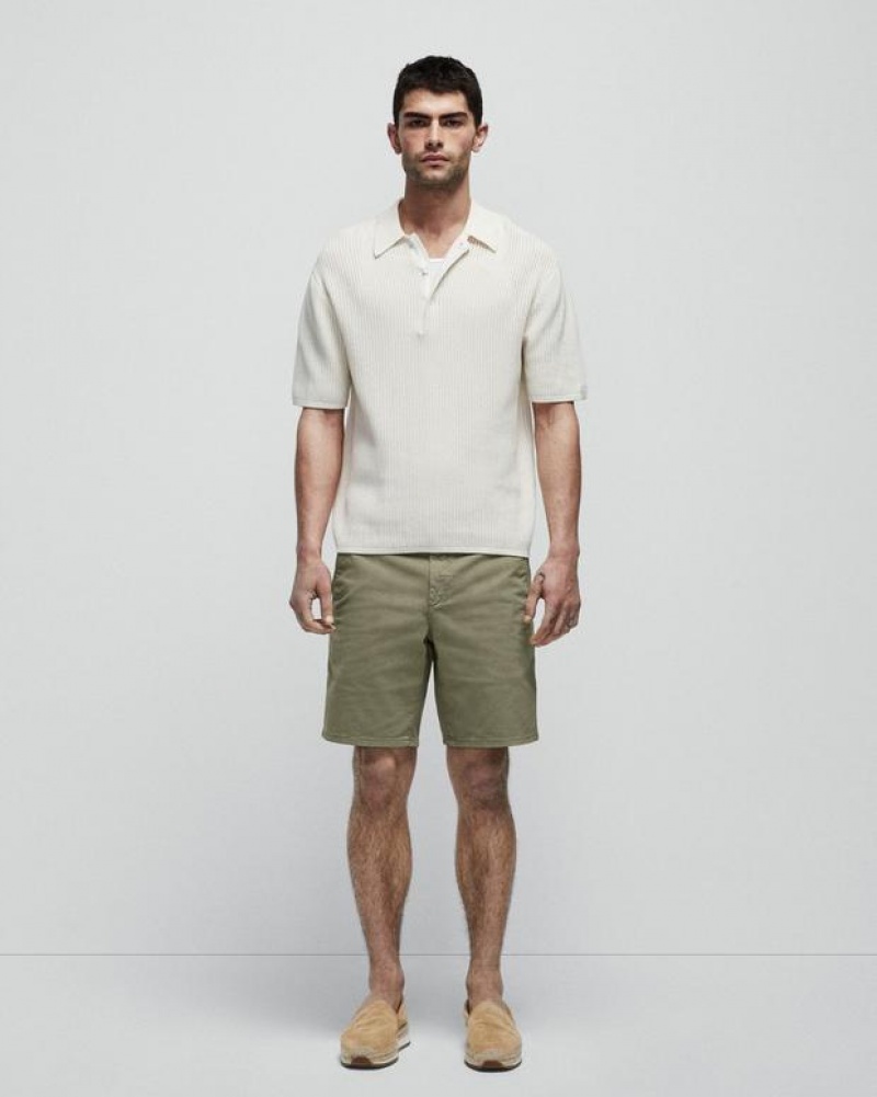 Rag & Bone Perry Baumwoll Stretch Twill Slim Fit Kurze Hose Herren Pale Army | 346287-YCA