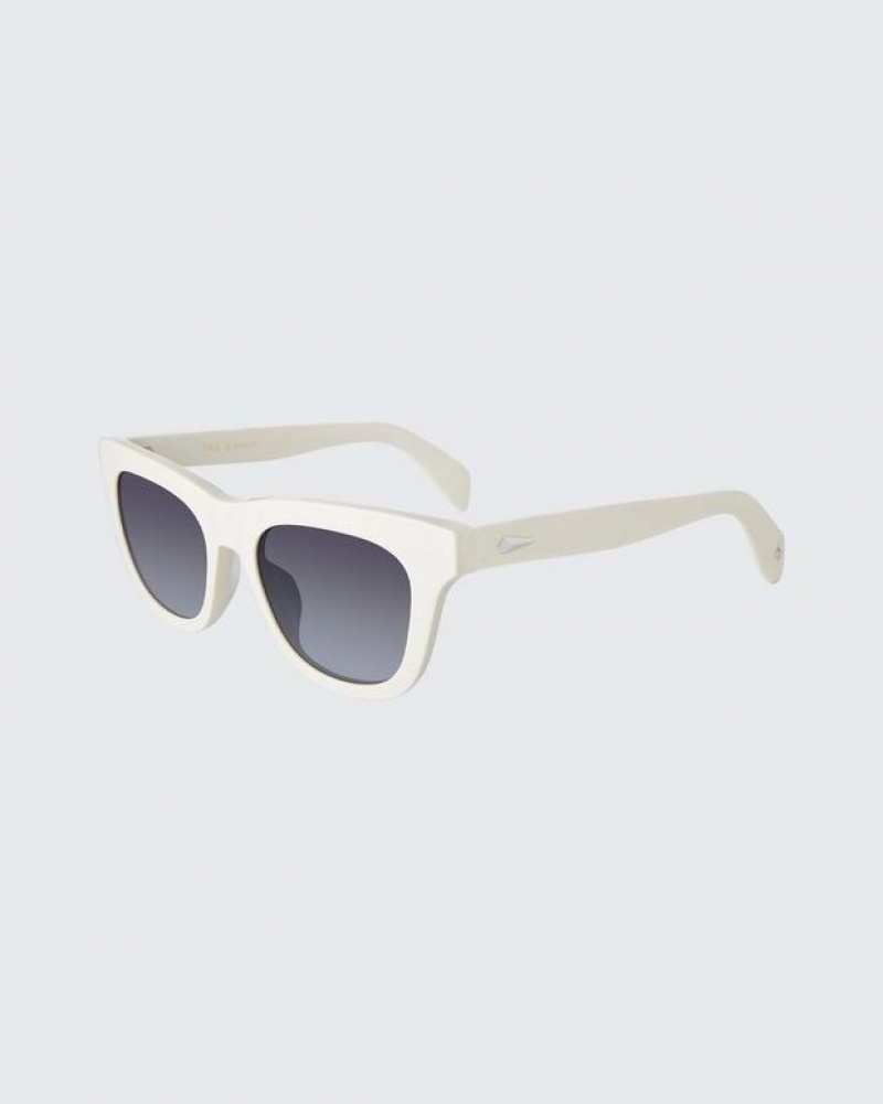 Rag & Bone Perry Square Sonnenbrille Damen Weiß | 152760-SGR