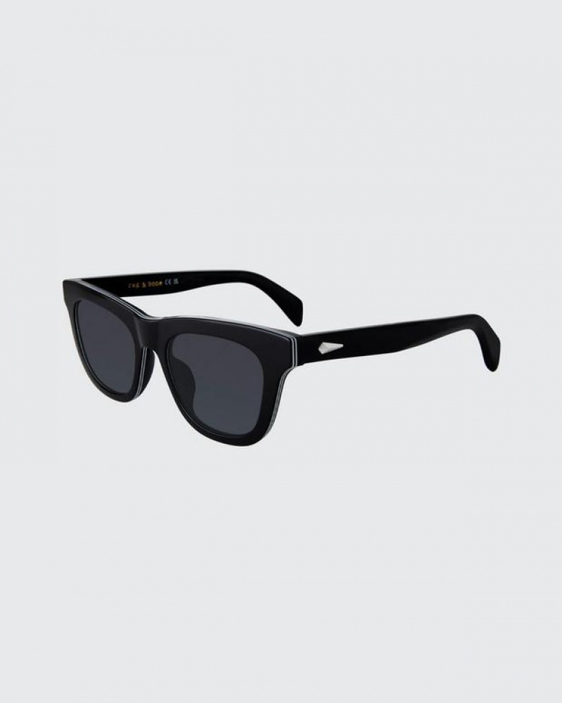 Rag & Bone Perry Square Sonnenbrille Damen Schwarz | 536970-SFC