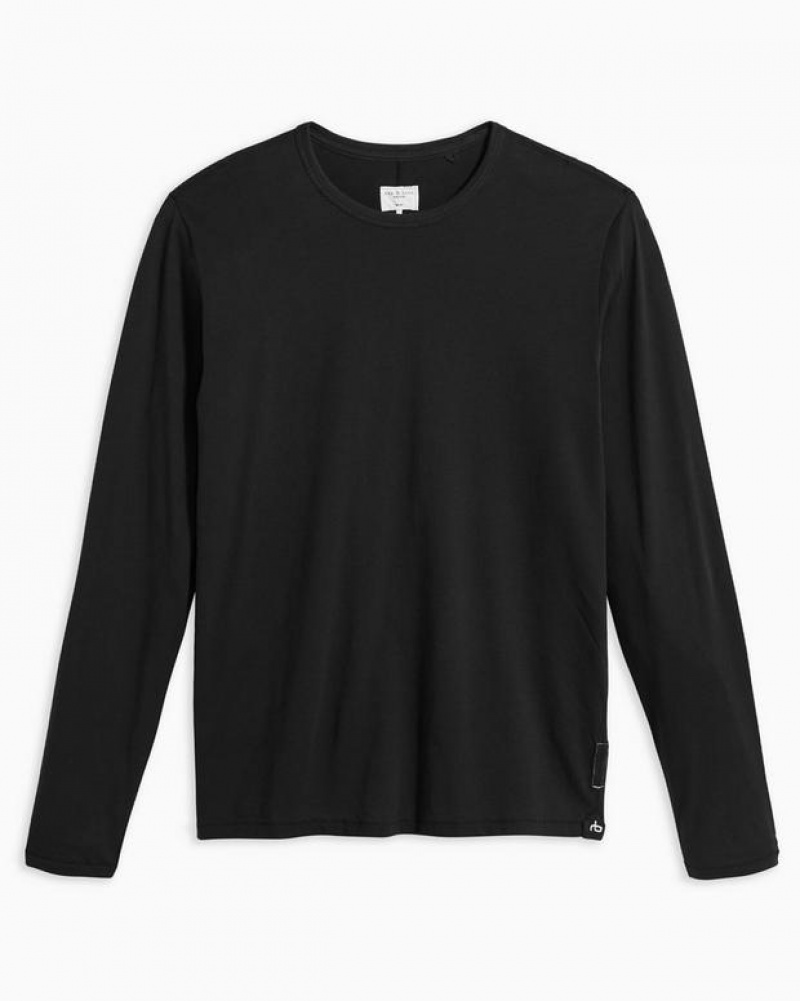 Rag & Bone Pratt Principal Long Sleeve Tee Jersey T-Shirt Herren Schwarz | 987642-KER