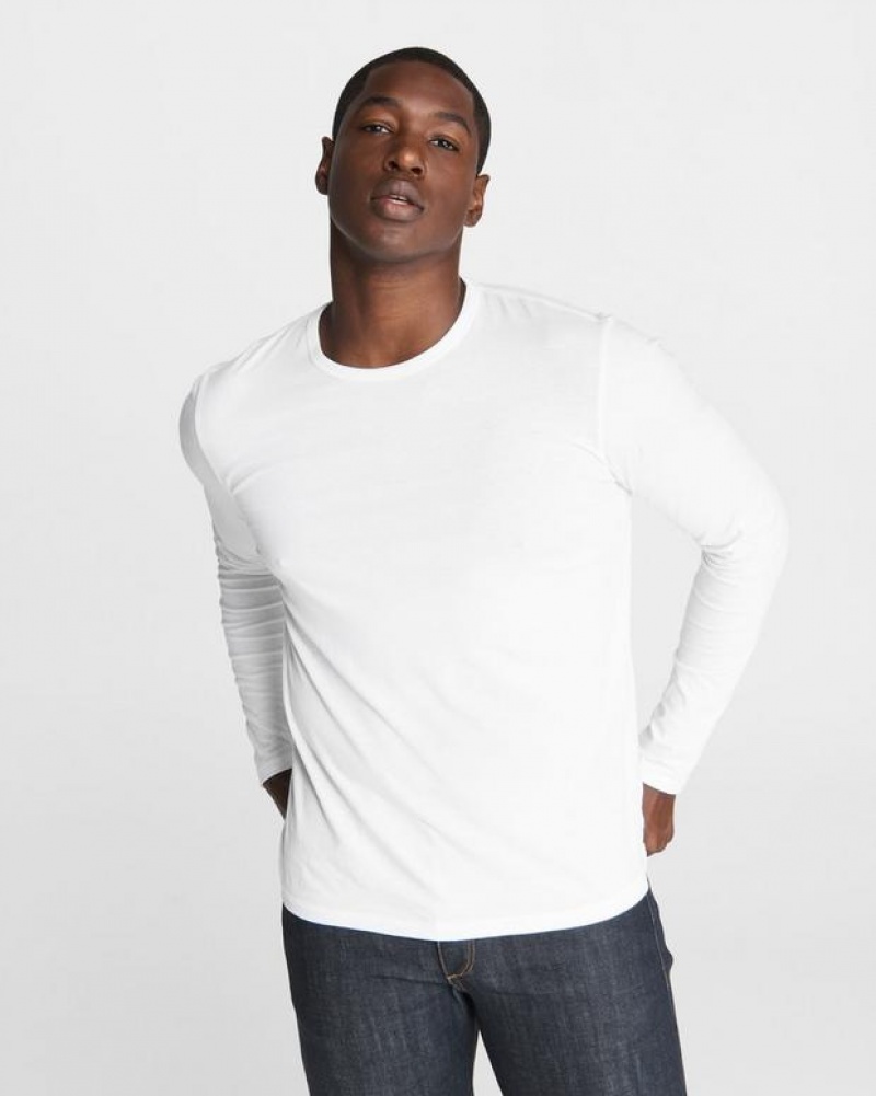 Rag & Bone Pratt Principal Long Sleeve Tee Jersey T-Shirt Herren Weiß | 904761-SFO