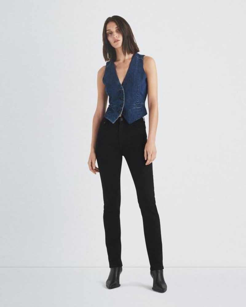 Rag & Bone Priya Denim Slim Fit Weste Damen Ari | 671524-TDZ