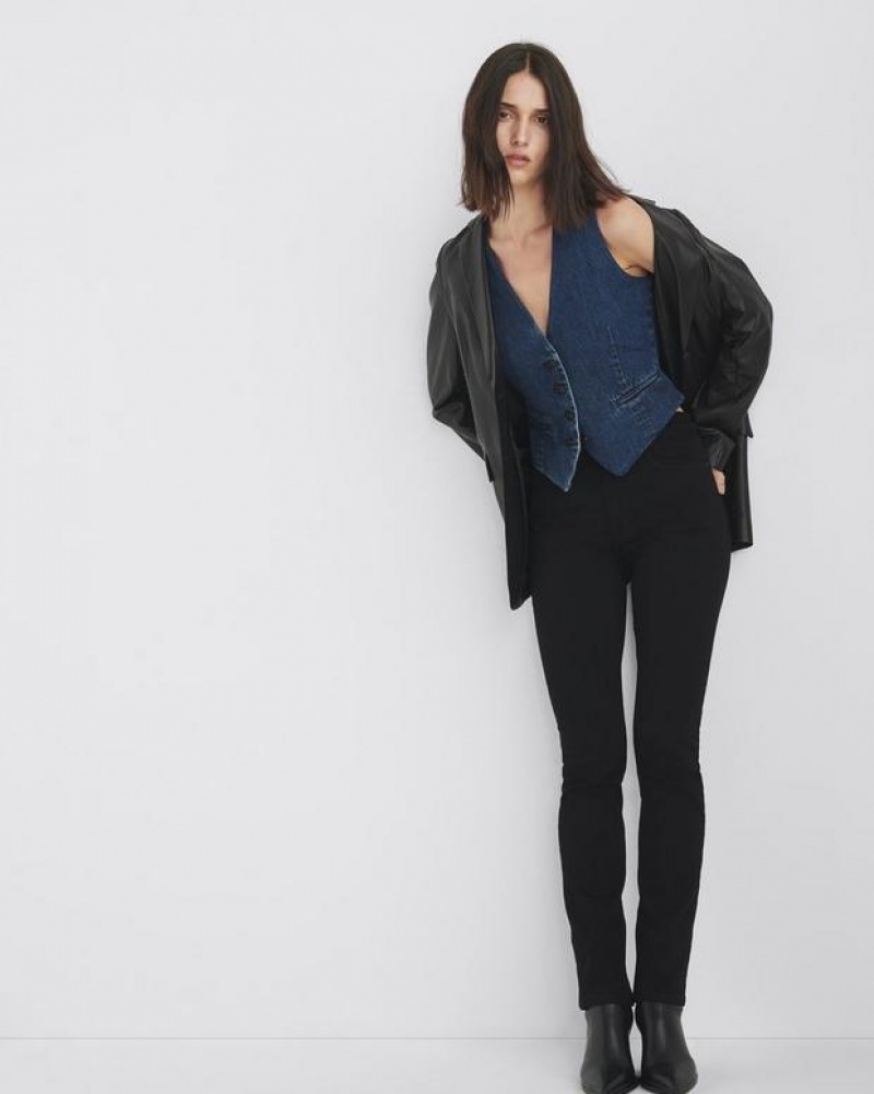 Rag & Bone Priya Denim Slim Fit Weste Damen Ari | 671524-TDZ