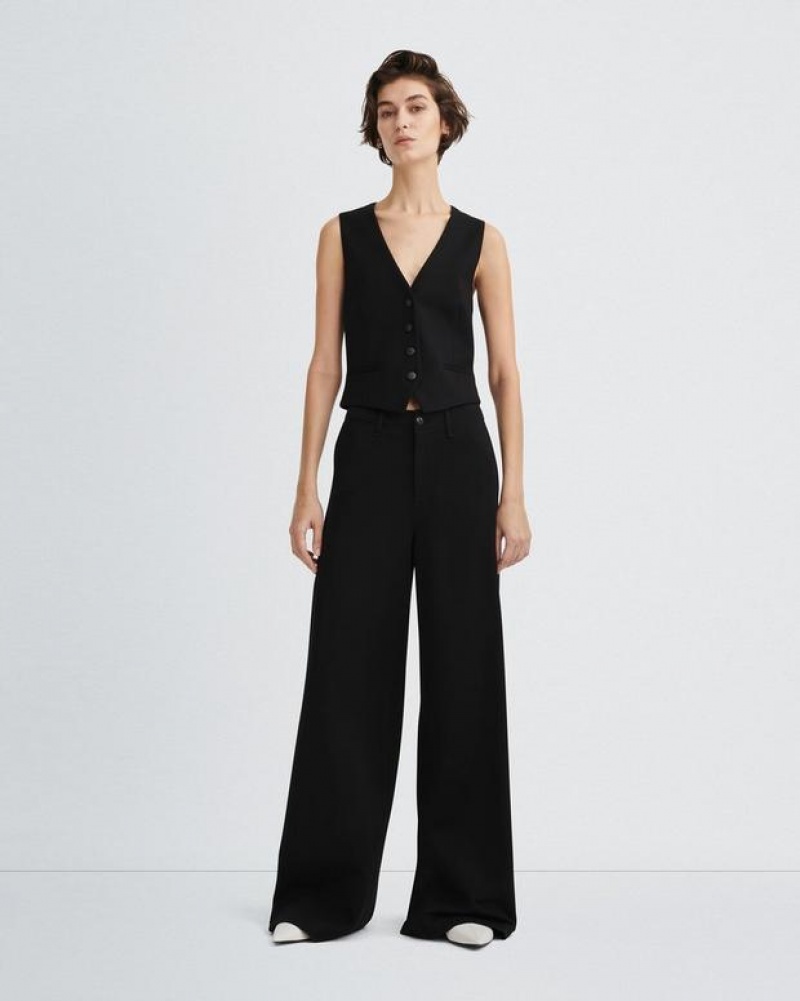 Rag & Bone Priya Ponte Tailored Fit Weste Damen Schwarz | 605839-DKR