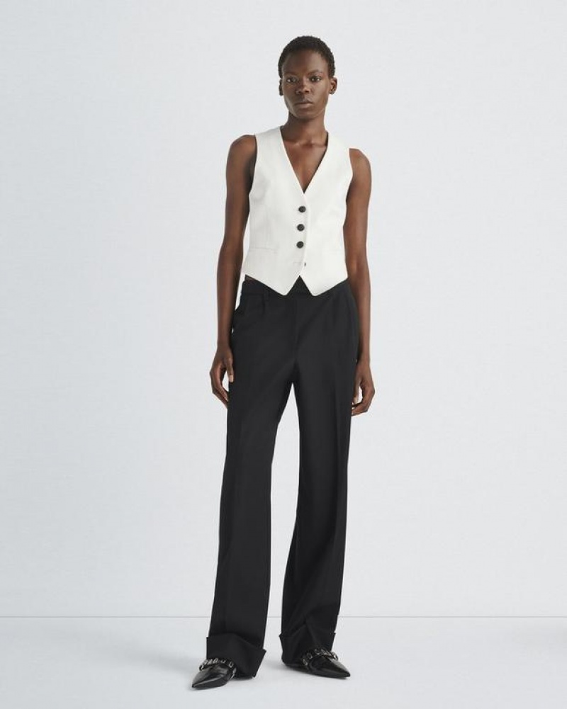 Rag & Bone Priya Ponte Tailored Fit Weste Damen Weiß | 461072-PFD