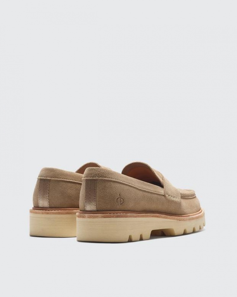 Rag & Bone RB - Wildleder Penny Halbschuhe Herren Nougat Suede | 052634-FGJ