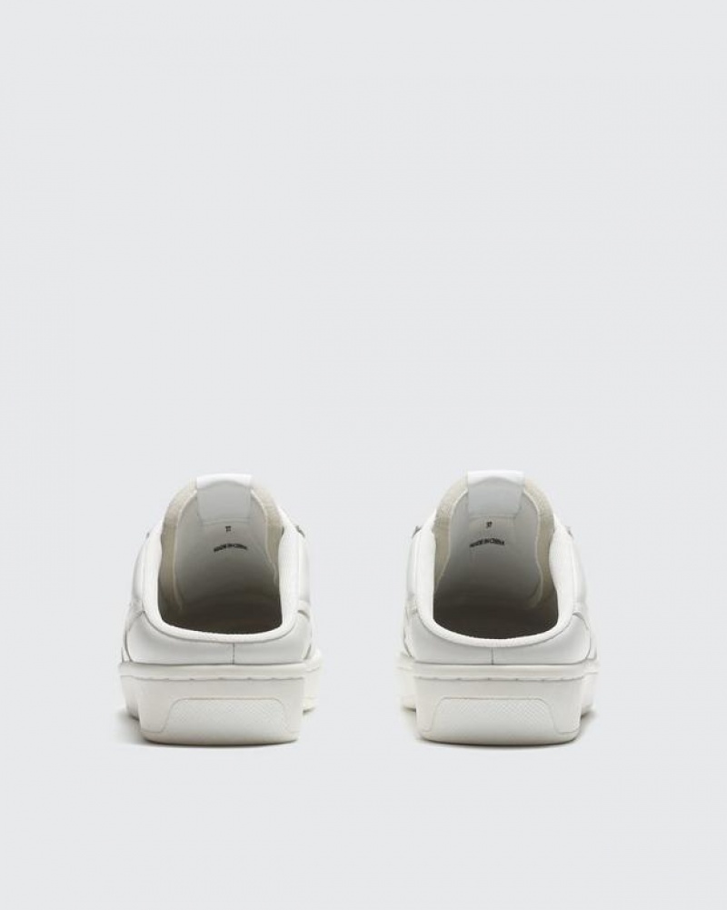 Rag & Bone Retro Court Mule - Leder Slip On Sneakers Damen Weiß | 946150-LRI