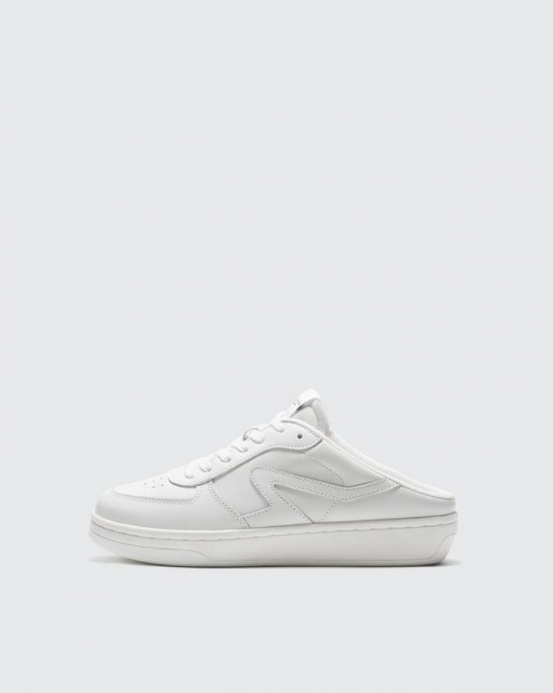 Rag & Bone Retro Court Mule - Leder Slip On Sneakers Damen Weiß | 946150-LRI