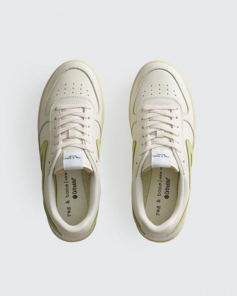 Rag & Bone Retro Court - Leder Low Sneakers Damen Pistachio | 593407-DSQ