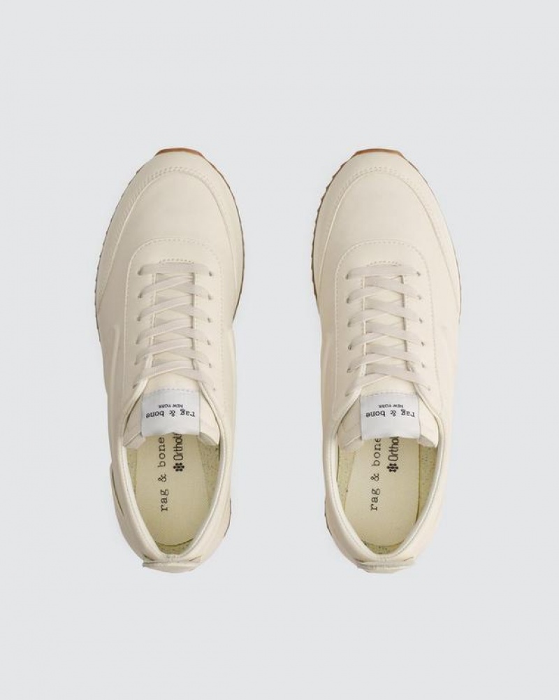 Rag & Bone Retro Runner - Leder Low Sneakers Damen Birch | 046813-SNJ