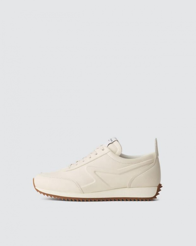 Rag & Bone Retro Runner - Leder Low Sneakers Damen Birch | 046813-SNJ