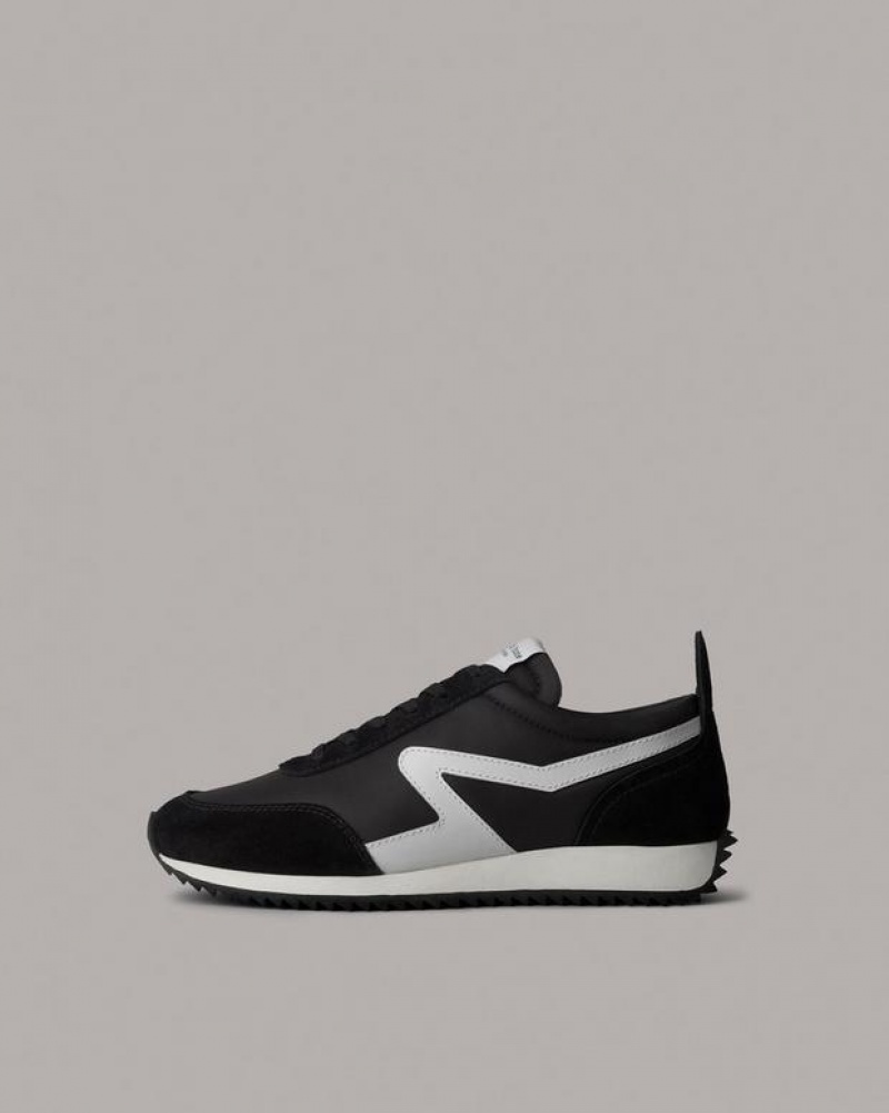 Rag & Bone Retro Runner - Recycled Materials Low Sneakers Damen Schwarz | 278504-ERY