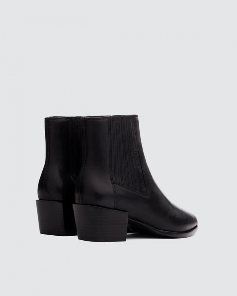 Rag & Bone Rover - Smooth Leder Chelsea Ankleie Stiefel Damen Schwarz | 731846-YGA