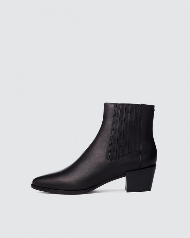 Rag & Bone Rover - Smooth Leder Chelsea Ankleie Stiefel Damen Schwarz | 731846-YGA