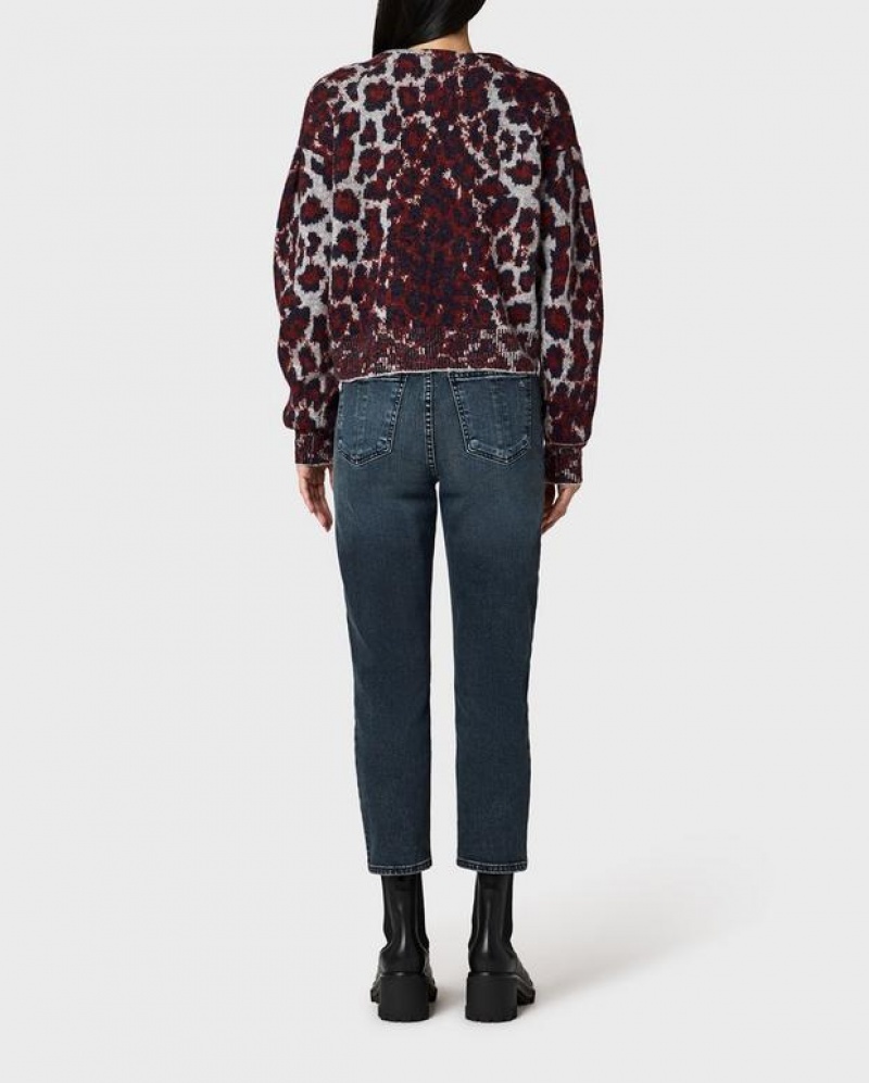 Rag & Bone Sarah Wolle Leopard Cardigan Relaxed Fit Pullover Damen Leopard | 162735-OBE