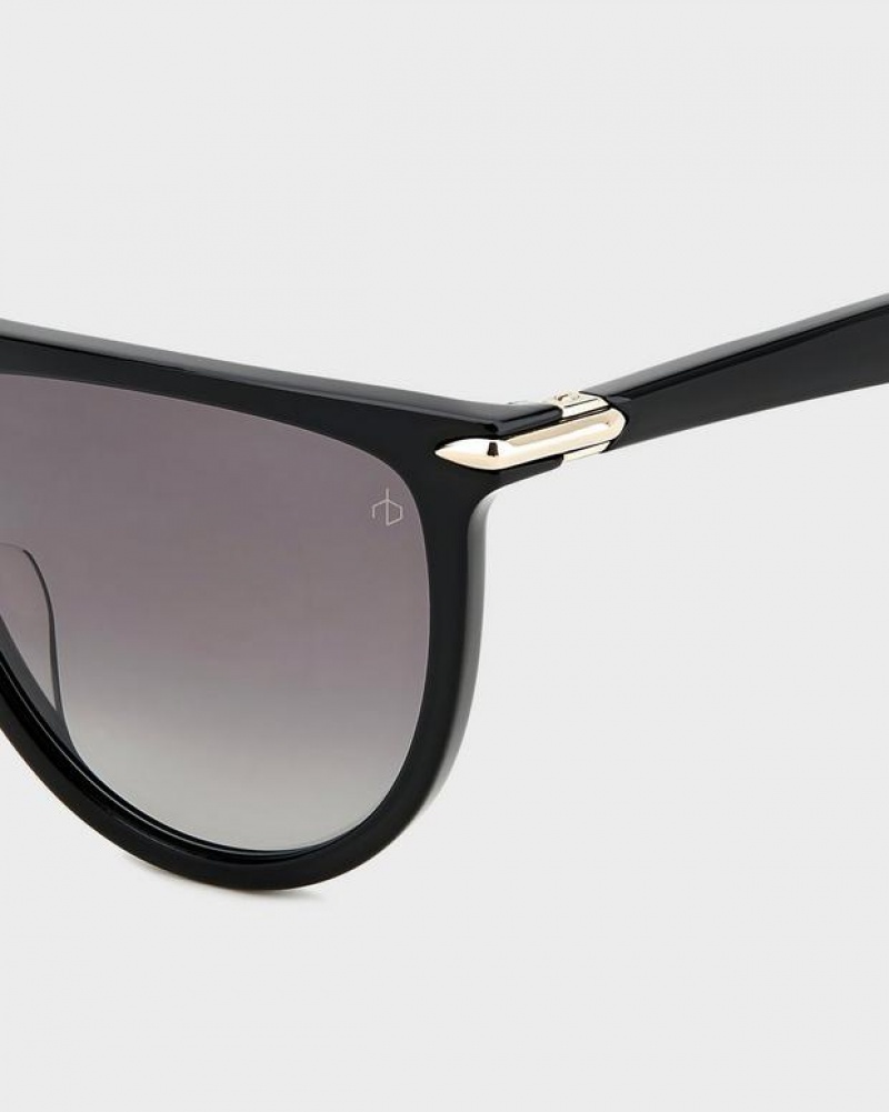 Rag & Bone Serena Shield Sonnenbrille Damen Schwarz | 029456-ZYL