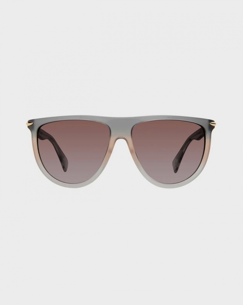 Rag & Bone Serena Shield Sonnenbrille Damen Grau | 873195-RQM