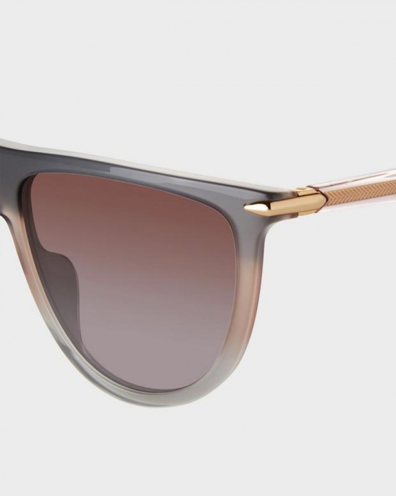 Rag & Bone Serena Shield Sonnenbrille Damen Grau | 873195-RQM