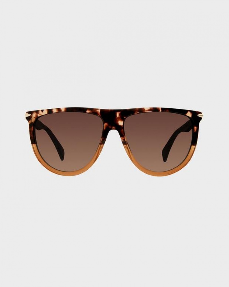 Rag & Bone Serena Shield Sonnenbrille Damen Braun | 209618-YCV