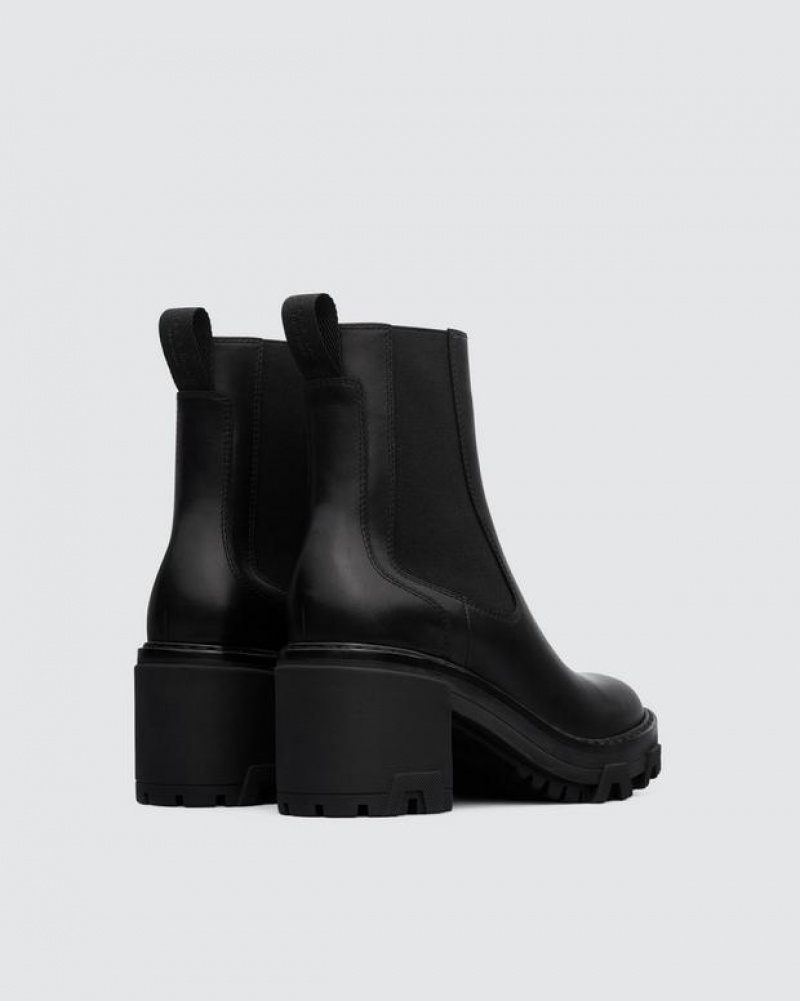 Rag & Bone Shiloh Mid - Leder Chelsea Stiefel Damen Schwarz | 024876-ZIQ