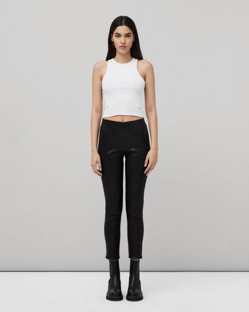 Rag & Bone Simone Slim Fit Cropped Hose Damen Schwarz | 521670-ILZ