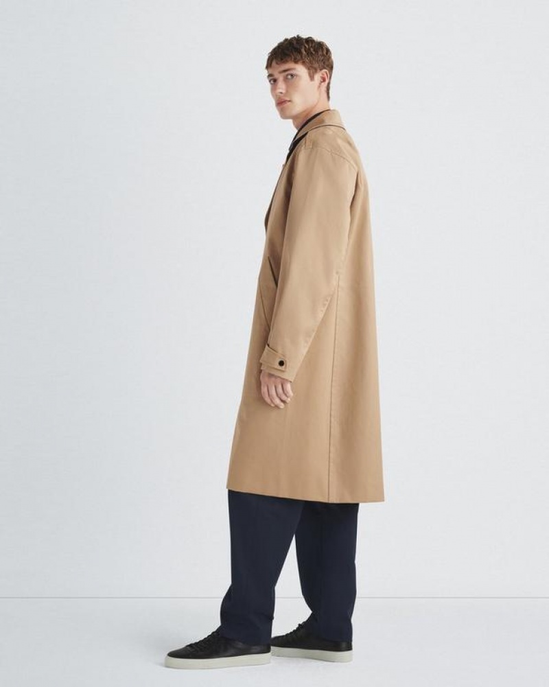 Rag & Bone Slater Baumwoll Trench Relaxed Fit Mäntel Herren Khaki | 542763-LBK