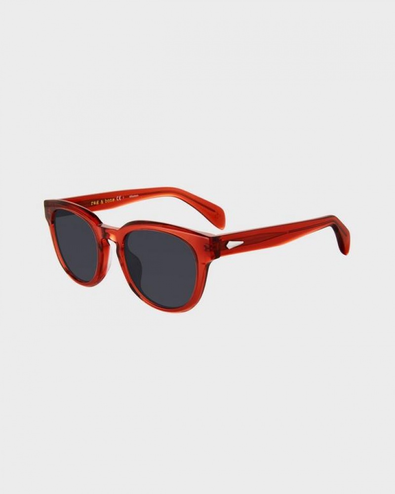 Rag & Bone Slayton Oval Sonnenbrille Herren Orange | 673529-XGN