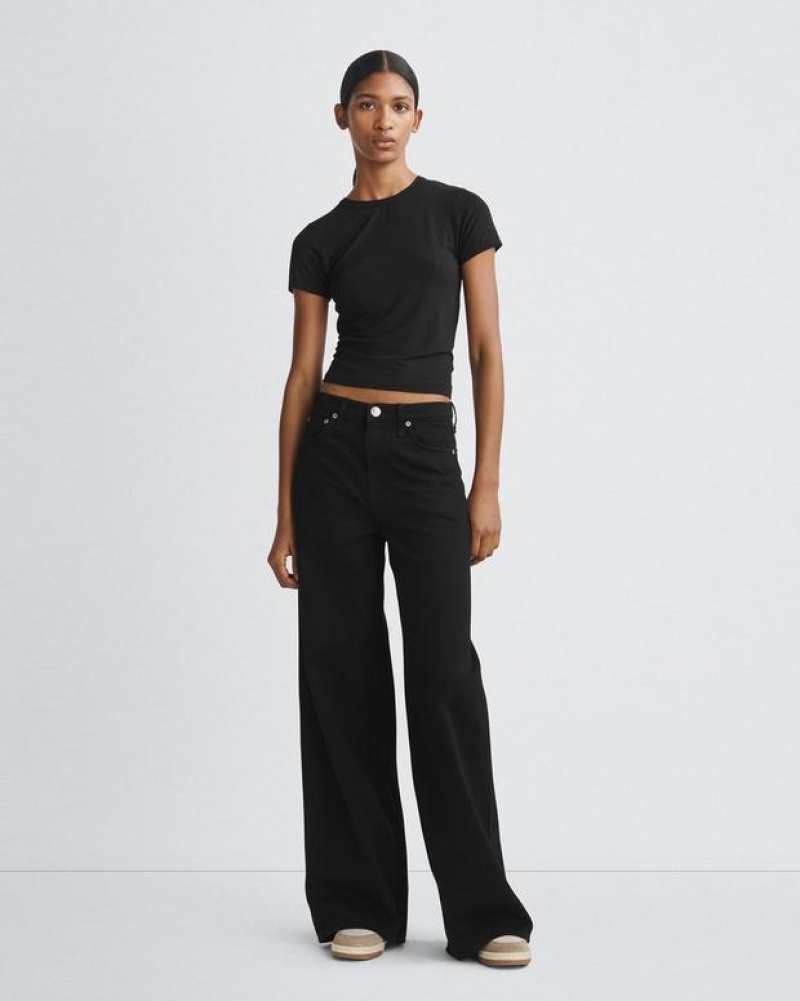 Rag & Bone Sofie Weite-Leg High-Rise Rigid Jeans Damen Schwarz | 590627-CIV