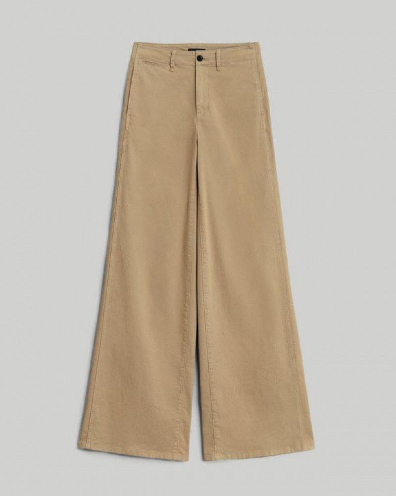 Rag & Bone Sofie Weite Leg Baumwoll Chino Relaxed Fit Hose Damen Khaki | 316859-JQP